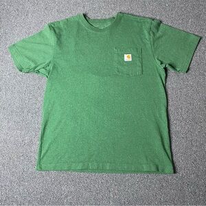 Carhartt Workwear Men's Green Heavy Weight Knit Short Sleeve Loose Fit T-Shirt M